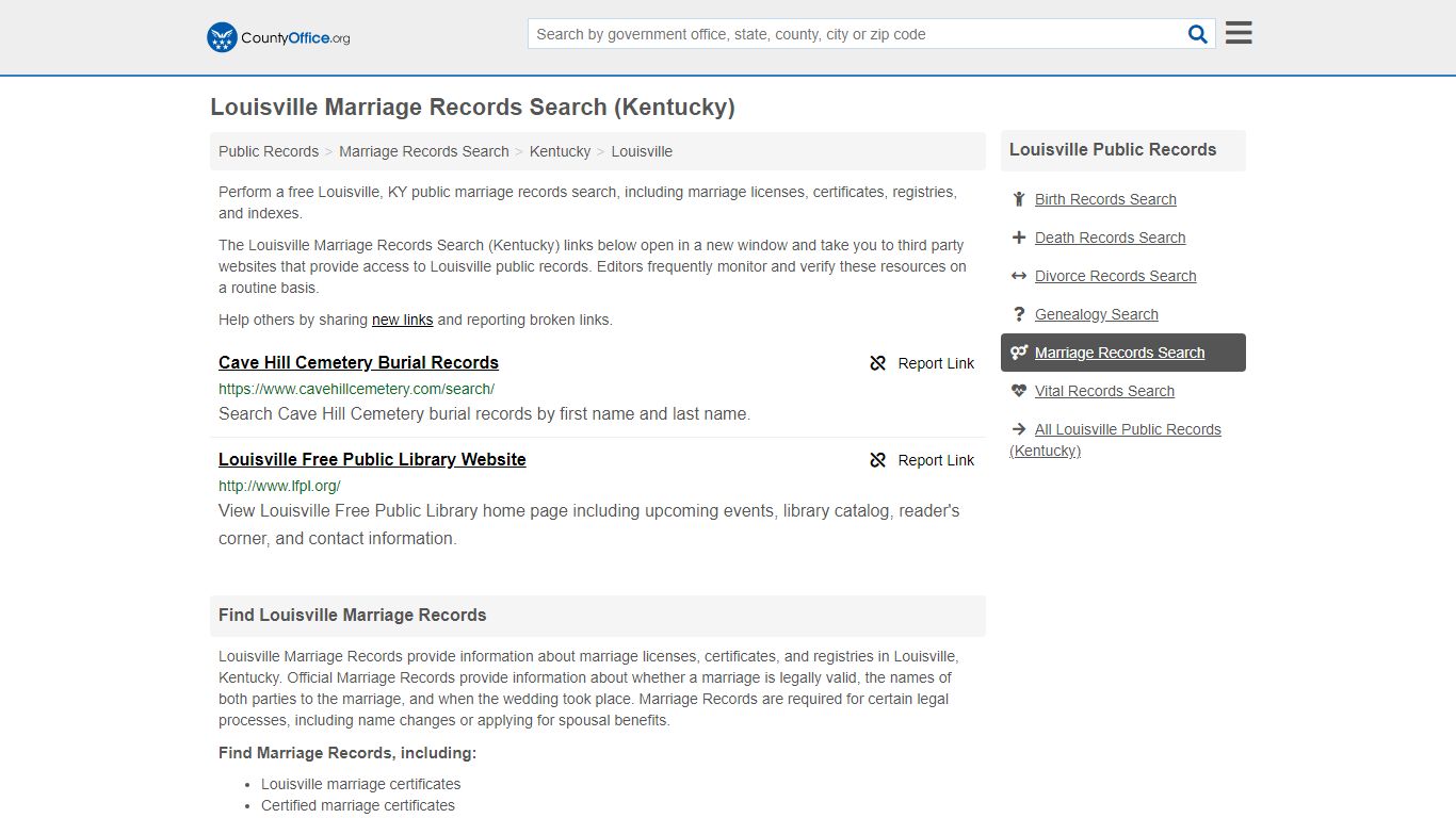 Marriage Records Search - Louisville, KY (Marriage ...